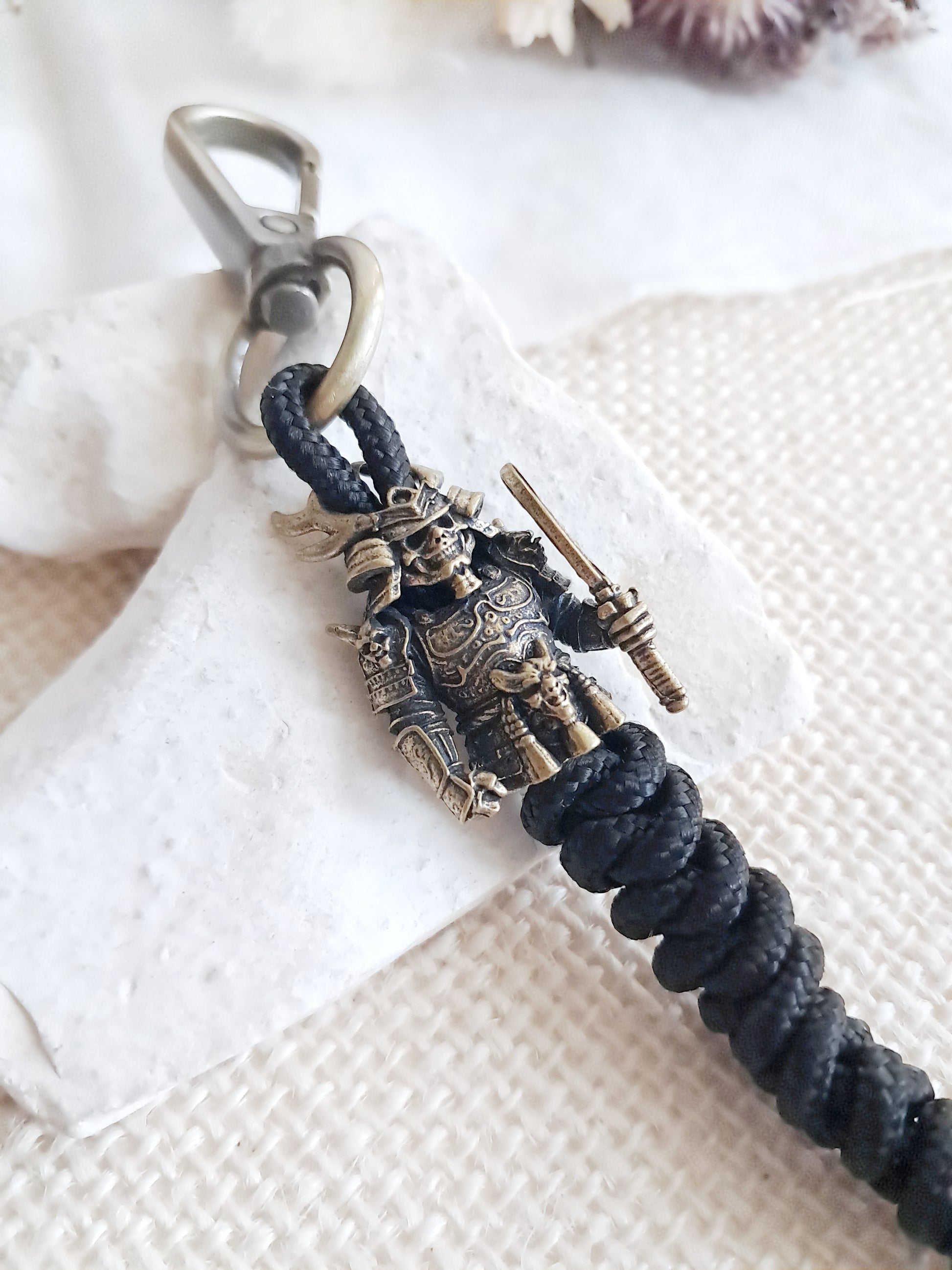 Porte-clés Tenjin samouraï en laiton