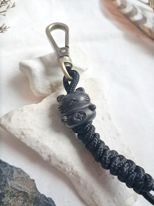 Porte-clés chat de la chance en laiton