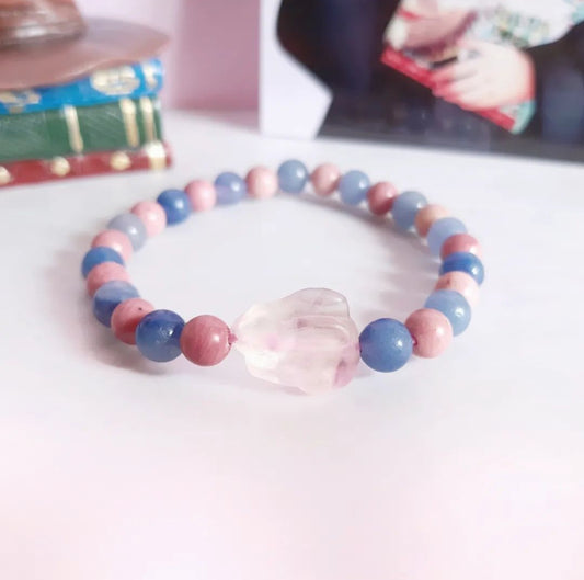 Bracelet Luna Lovegood avec son lapin en fluorite