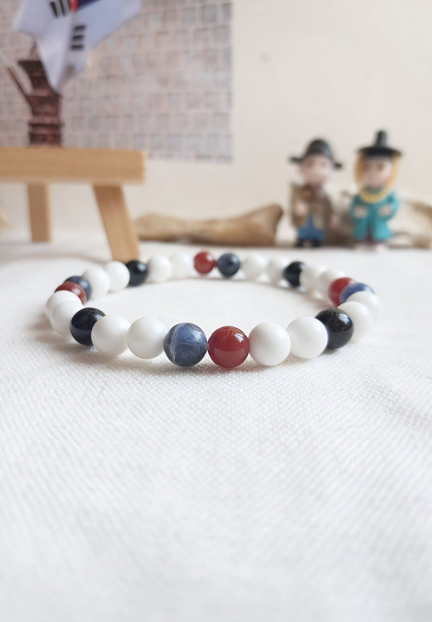 Bracelet aux couleurs du drapeau coréen, le Taegeukgi (태극기)