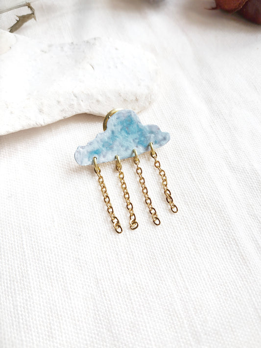 Pin's nuage de pluie en laiton