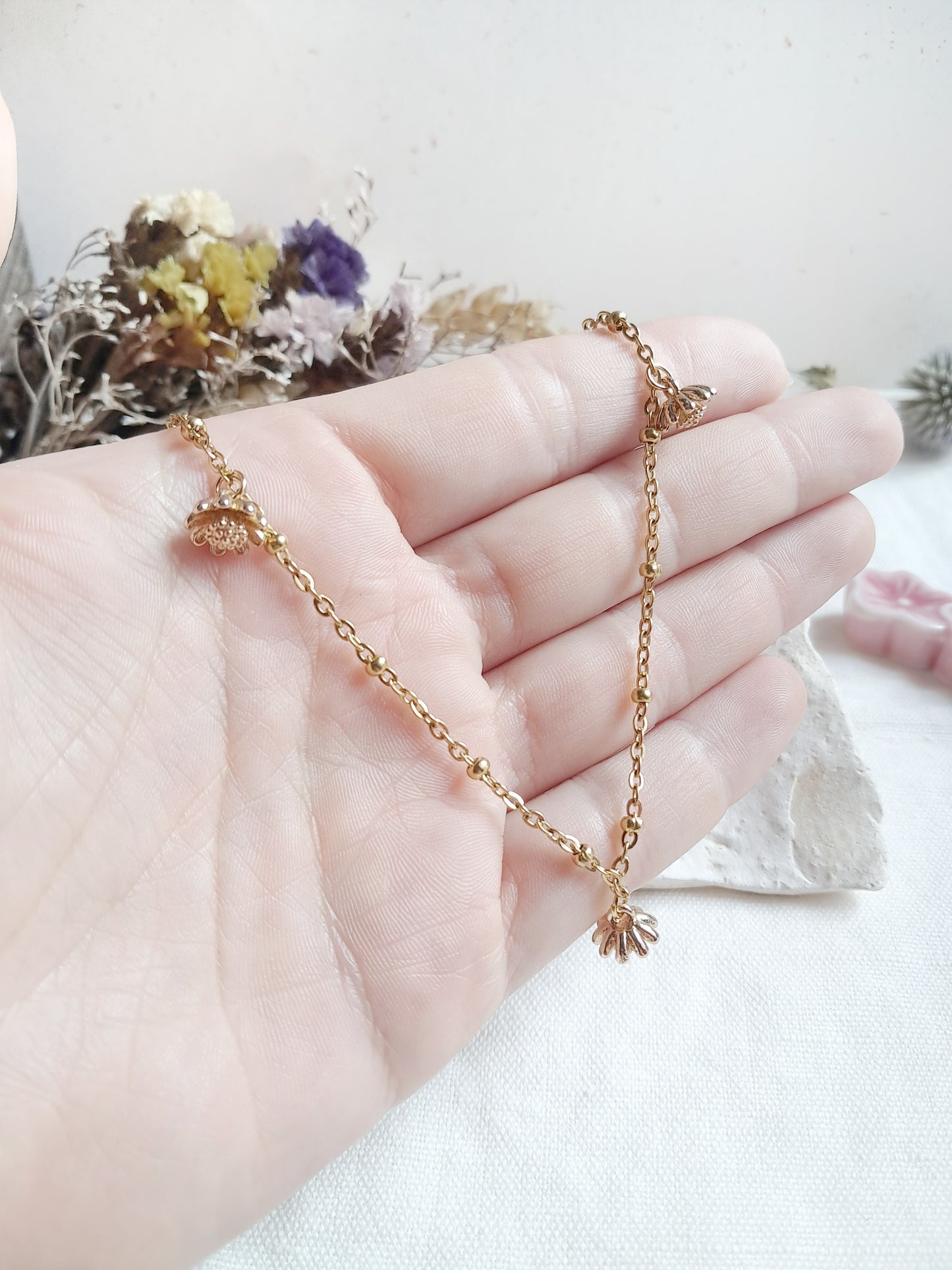 Collier breloques de fleur