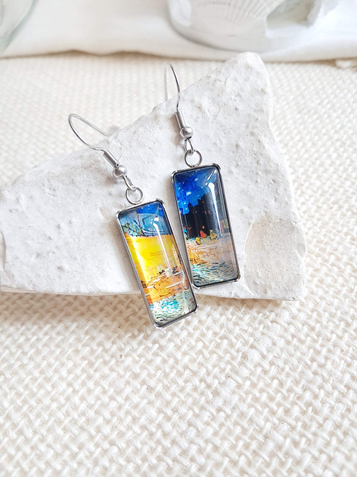 Boucles d'oreilles "Terrasse du café le soir" de Van Gogh