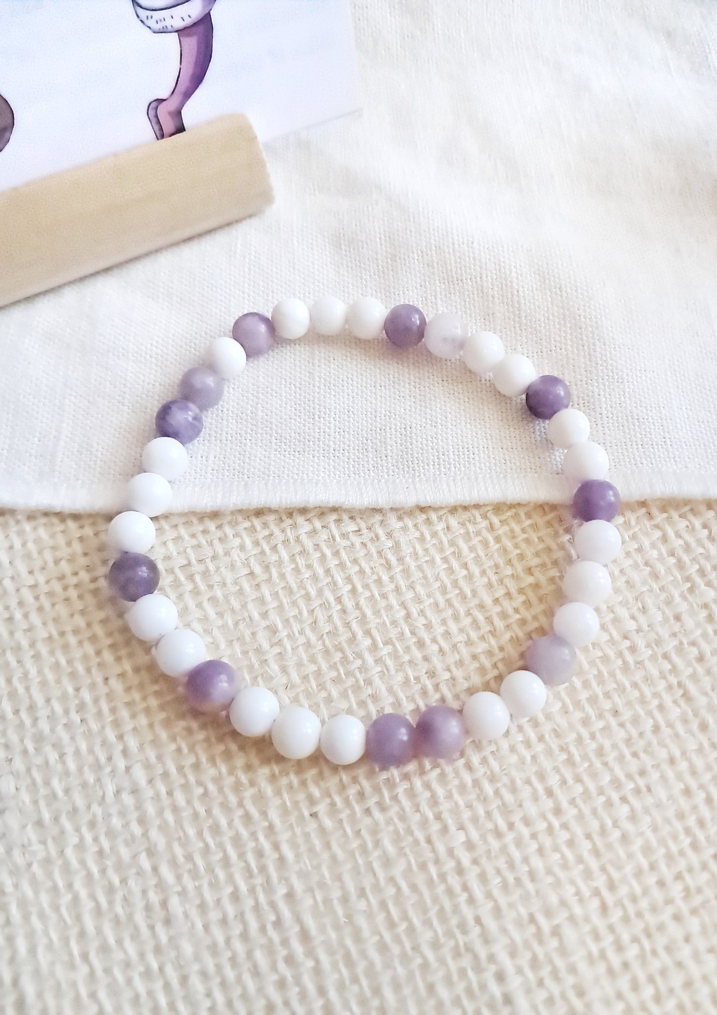 Bracelet Luffy Gear 5 (Lépidolite)