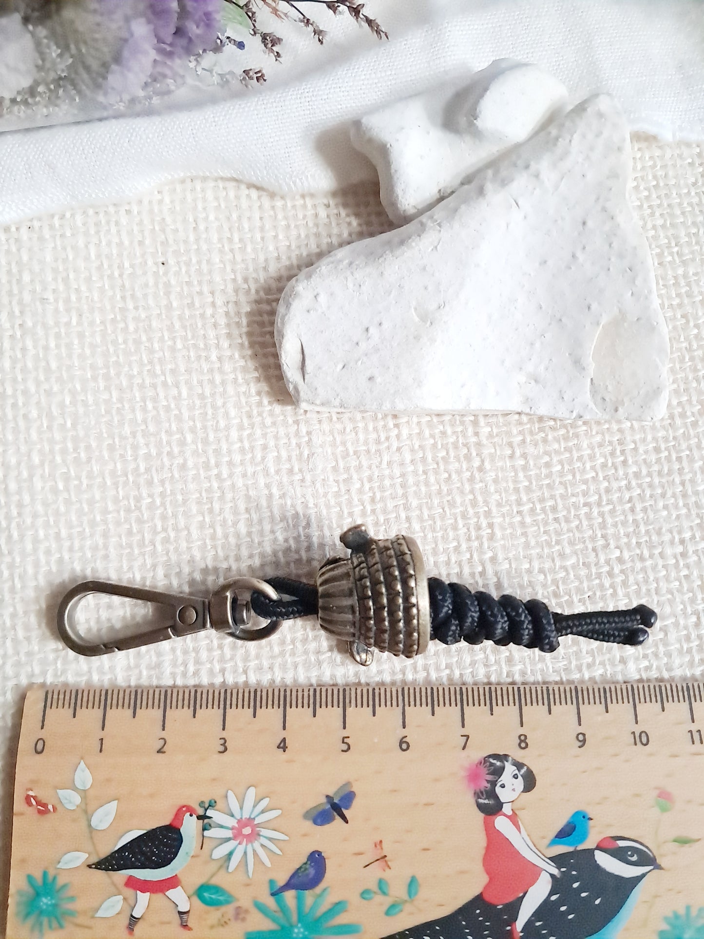 Porte-clés masque de samouraï japonais en laiton