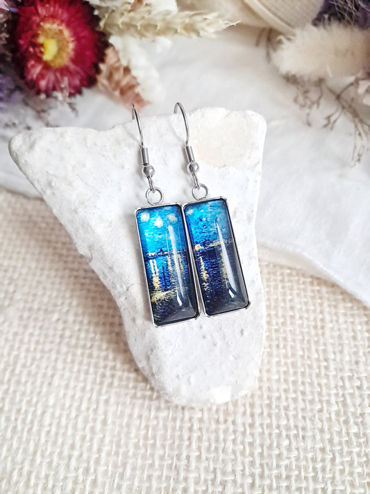 Boucles d'oreilles "La nuit étoilée" conservée au musée d'Orsay par Van Gogh