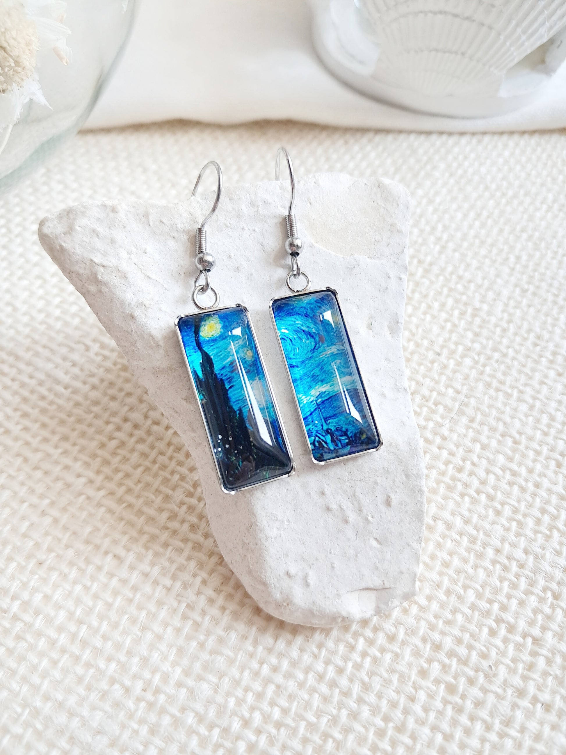 Boucles d'oreilles "La nuit étoilée" de Van Gogh