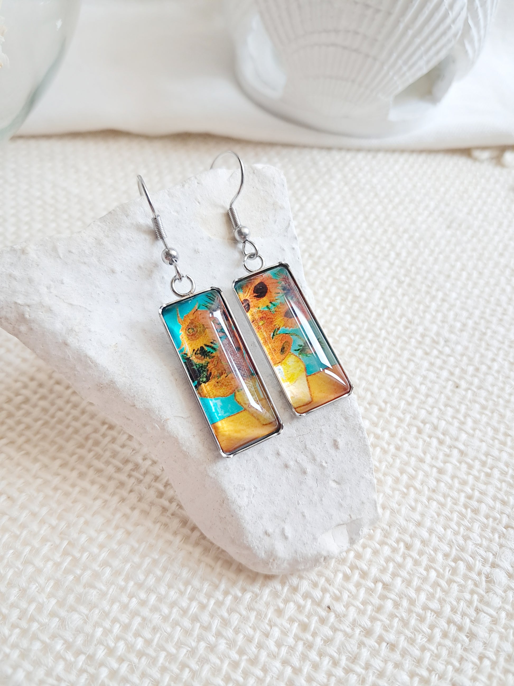 Boucles d'oreilles "Les tournesols" de Van Gogh