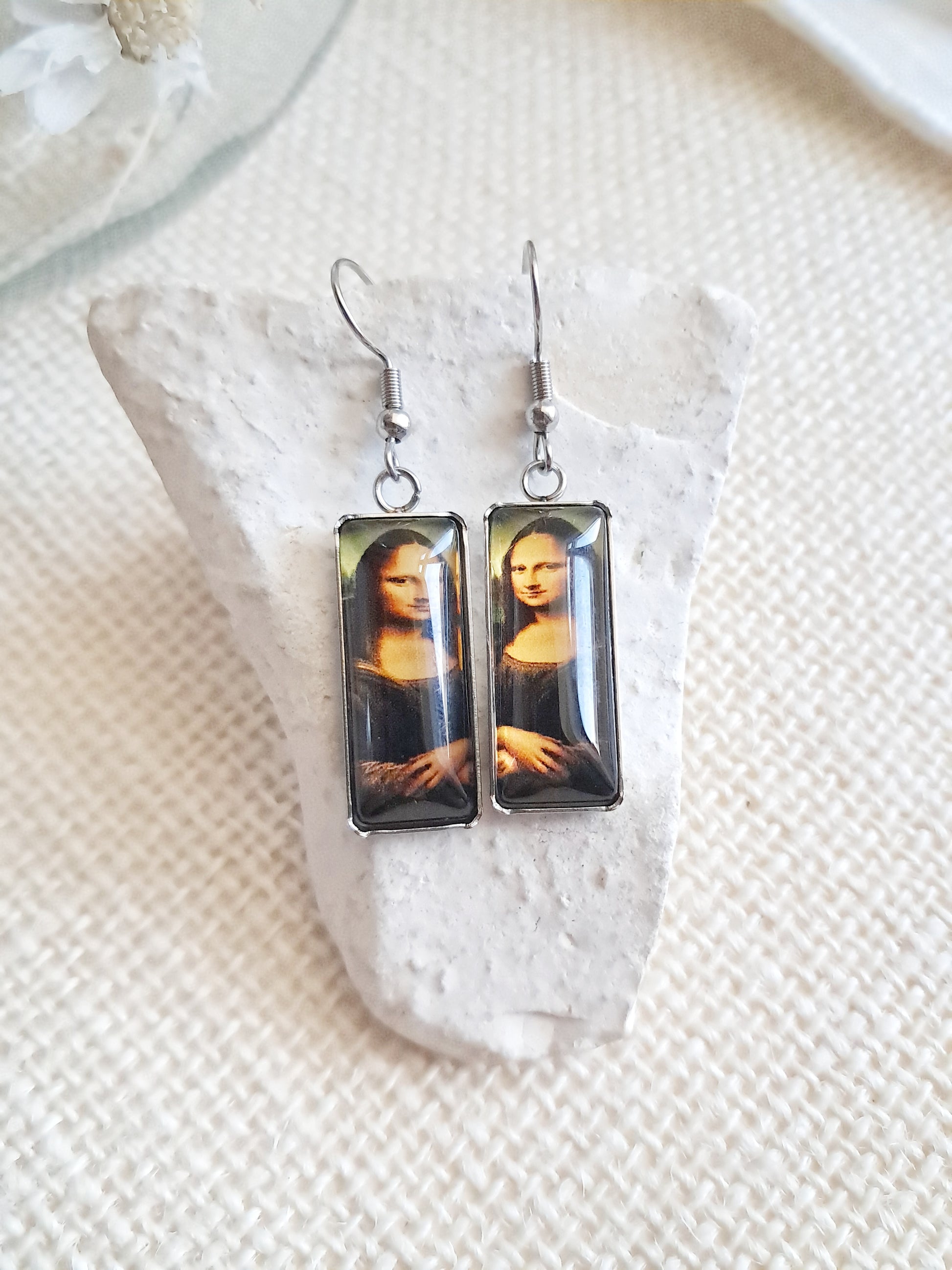 Boucles d'oreilles La Joconde de Léonard de Vinci