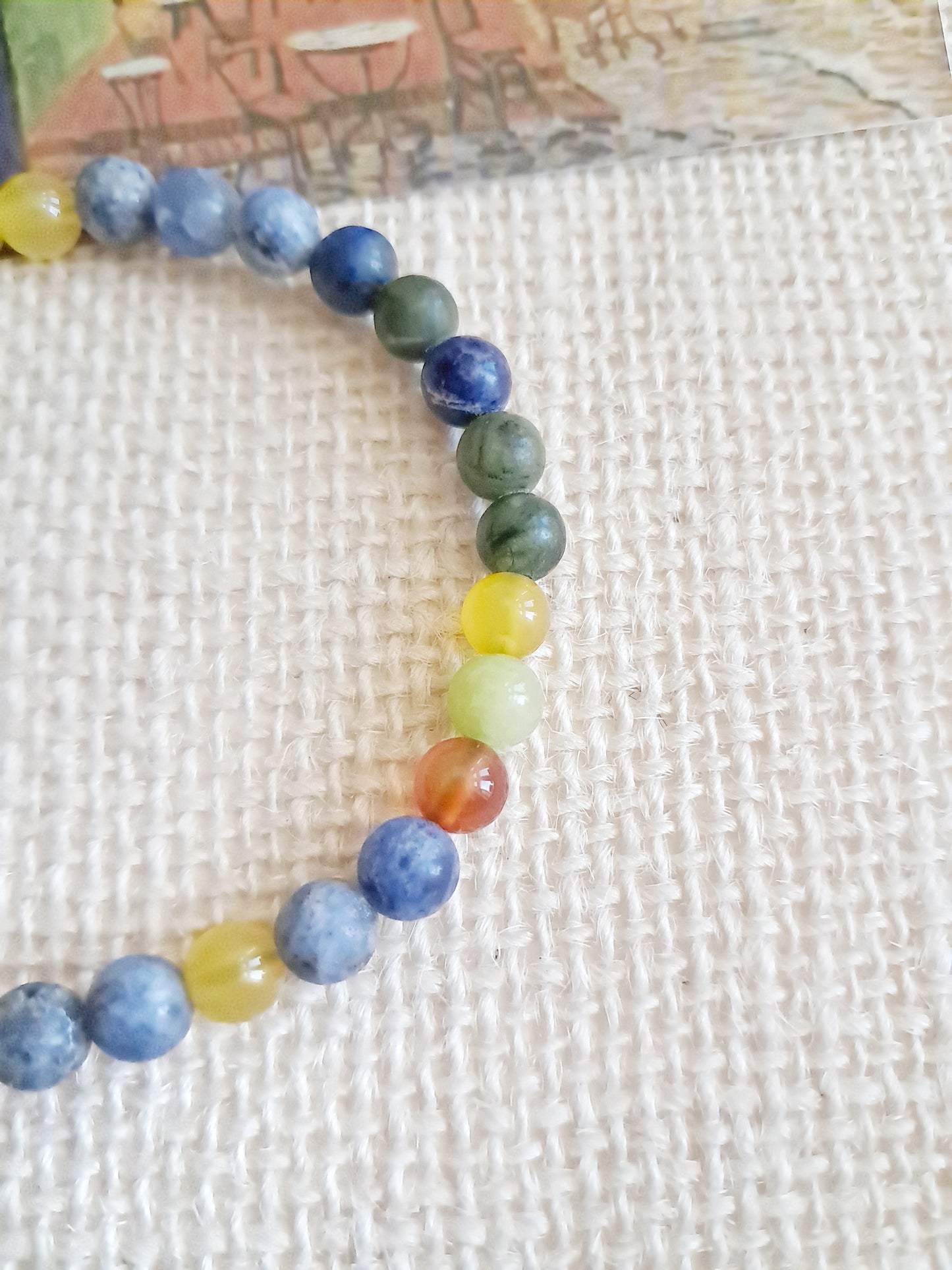 Bracelet breloque inspiré de "Terrasse du café le soir" de Vincent Van Gogh