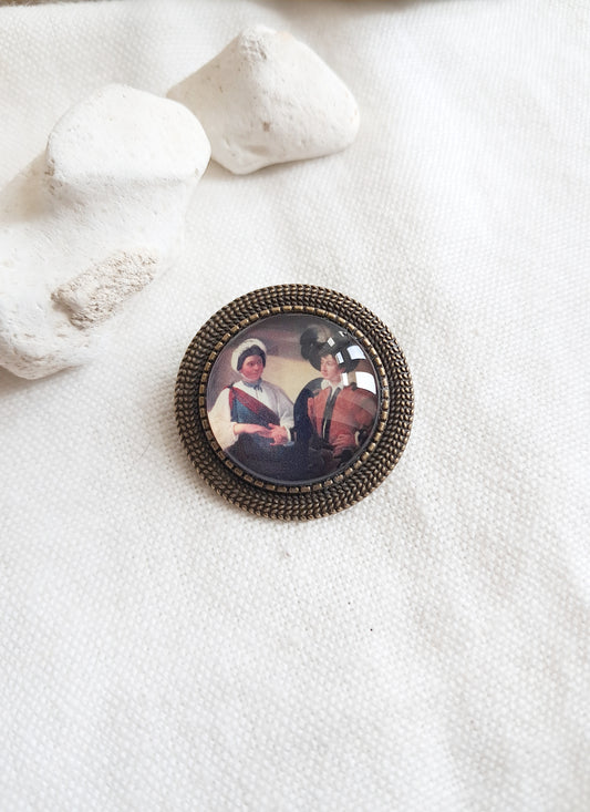 Broche cabochon "La Diseuse de bonne aventure" du Caravage