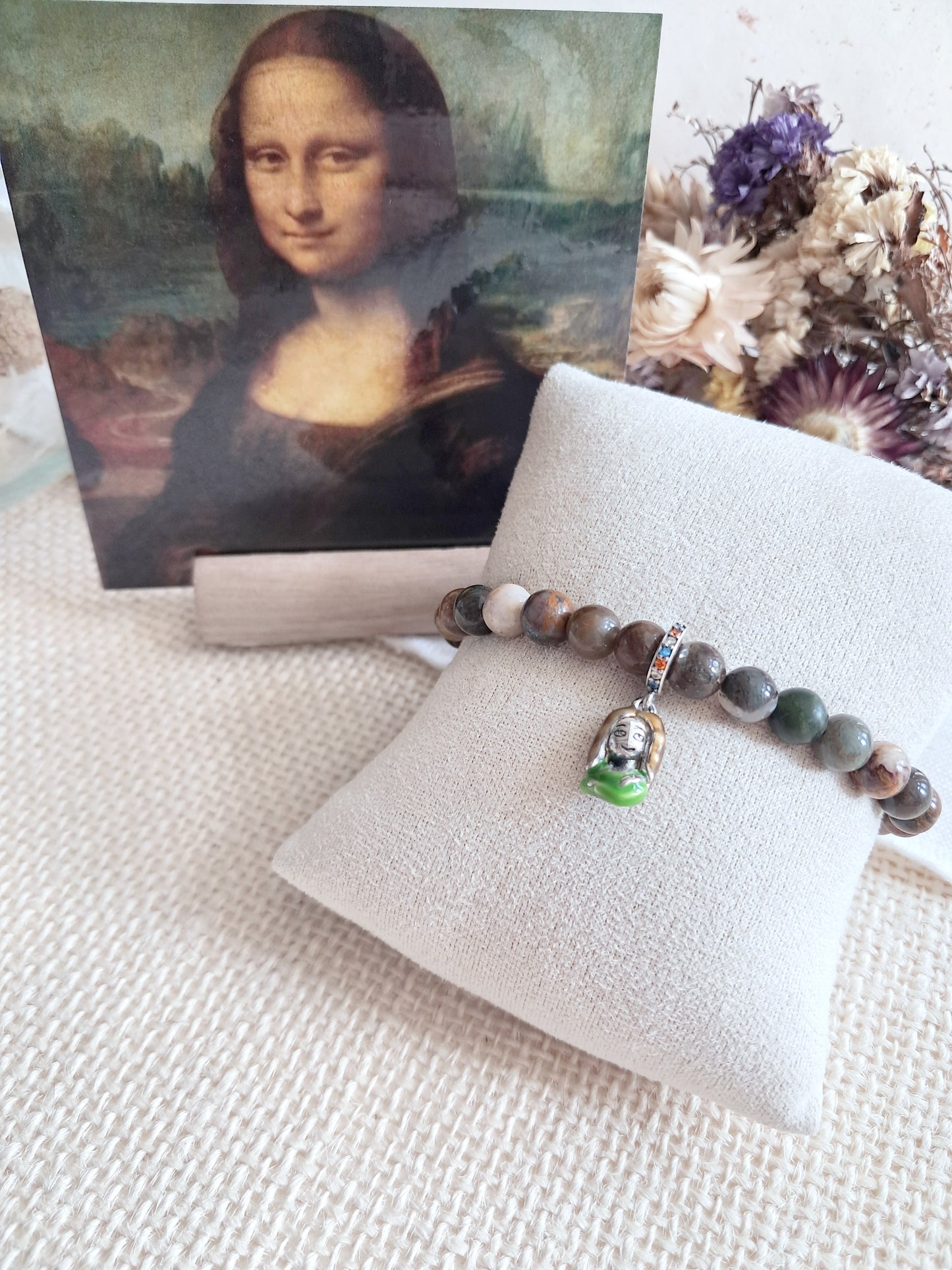 Bracelet breloque inspiré de "La Joconde" de Léonard de Vinci