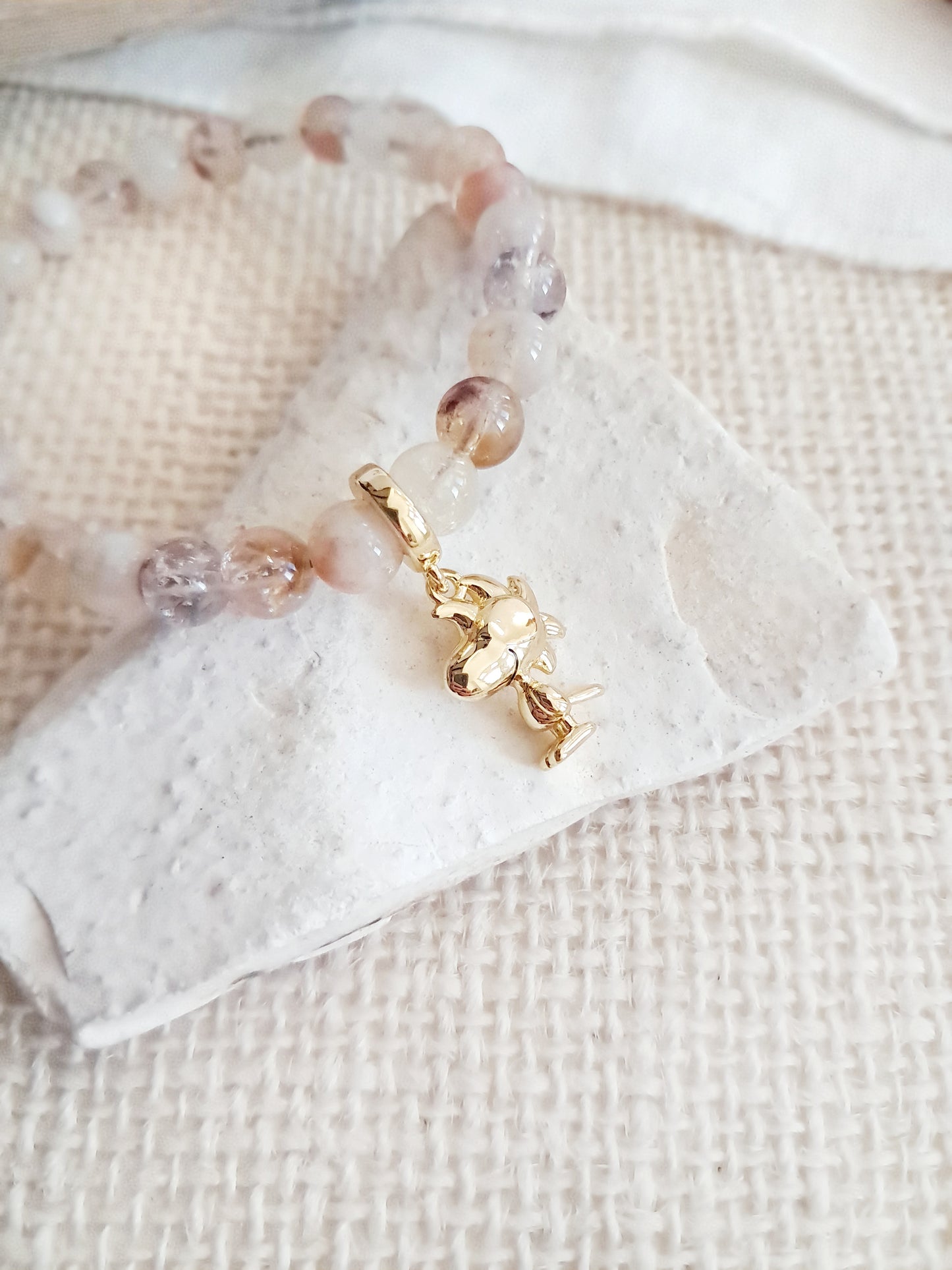 Bracelet Woodstock Snoopy avec sa breloque en argent 925