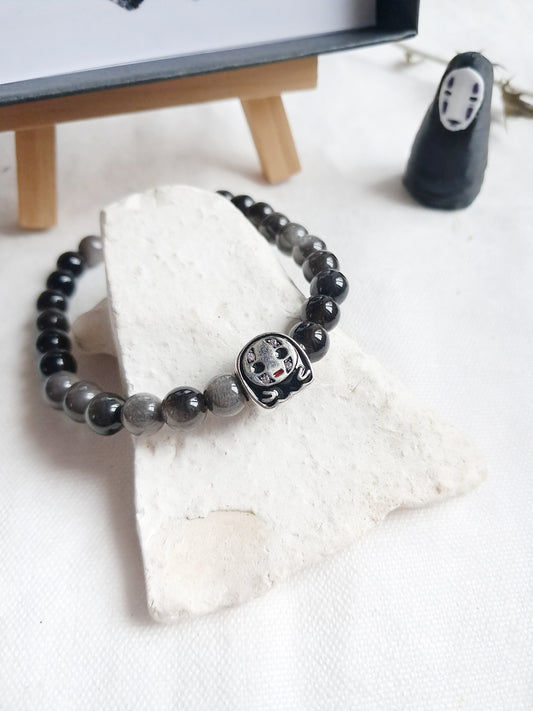 Bracelet Kaonashi (Sans-visage) avec sa breloque perle