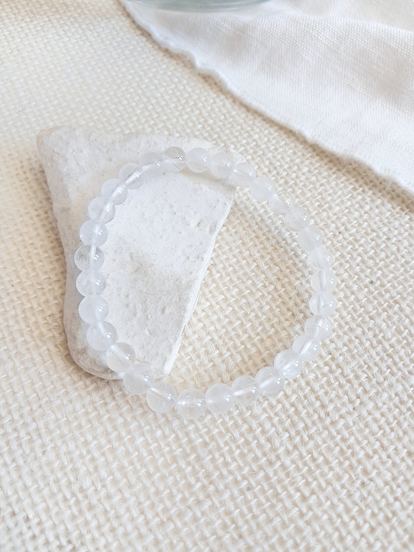 Bracelet lithothérapie "Peur" en cristal de roche