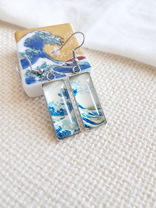 Boucles d'oreilles La vague d'hokusai