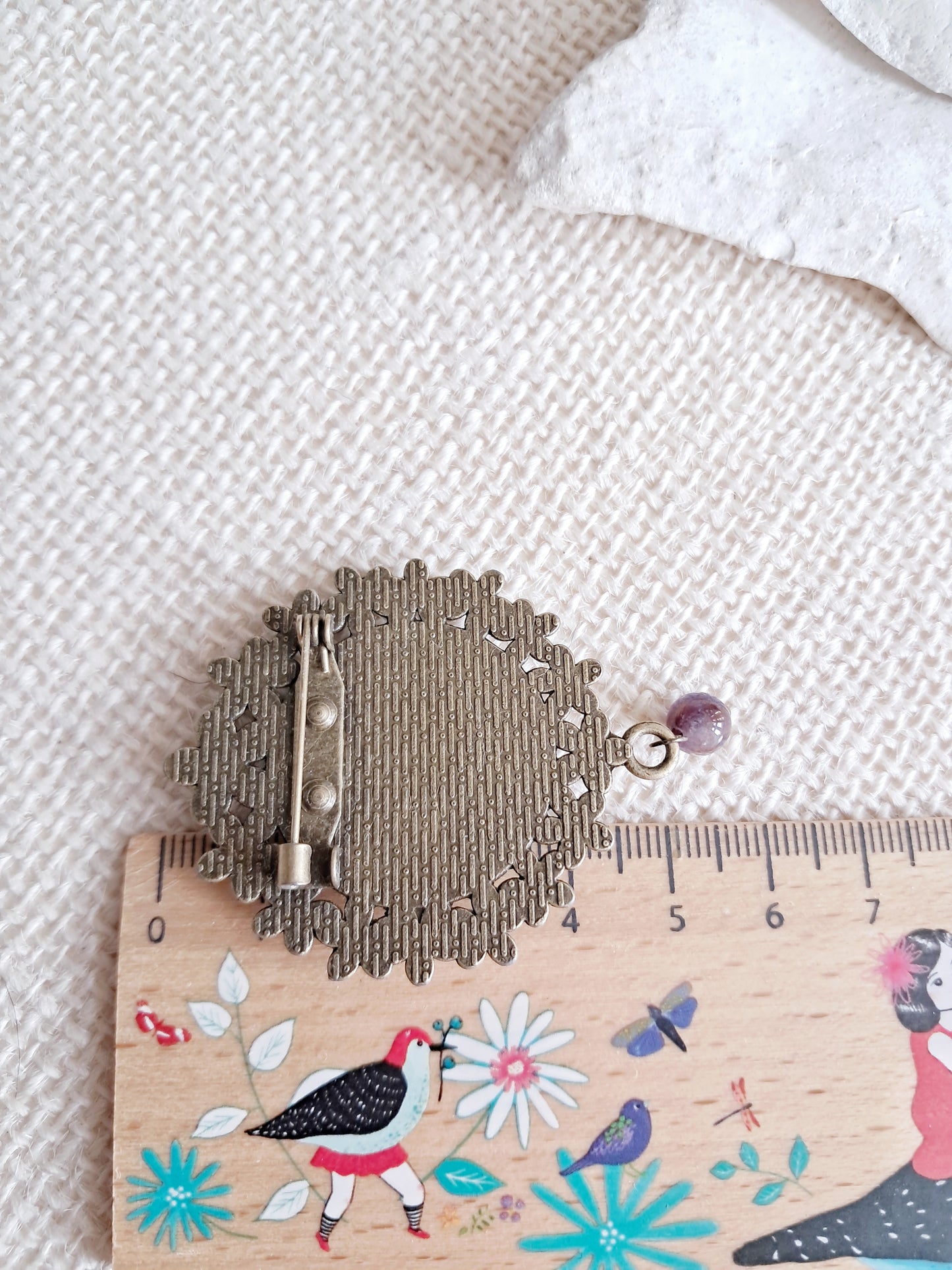 Broche cabochon chouette