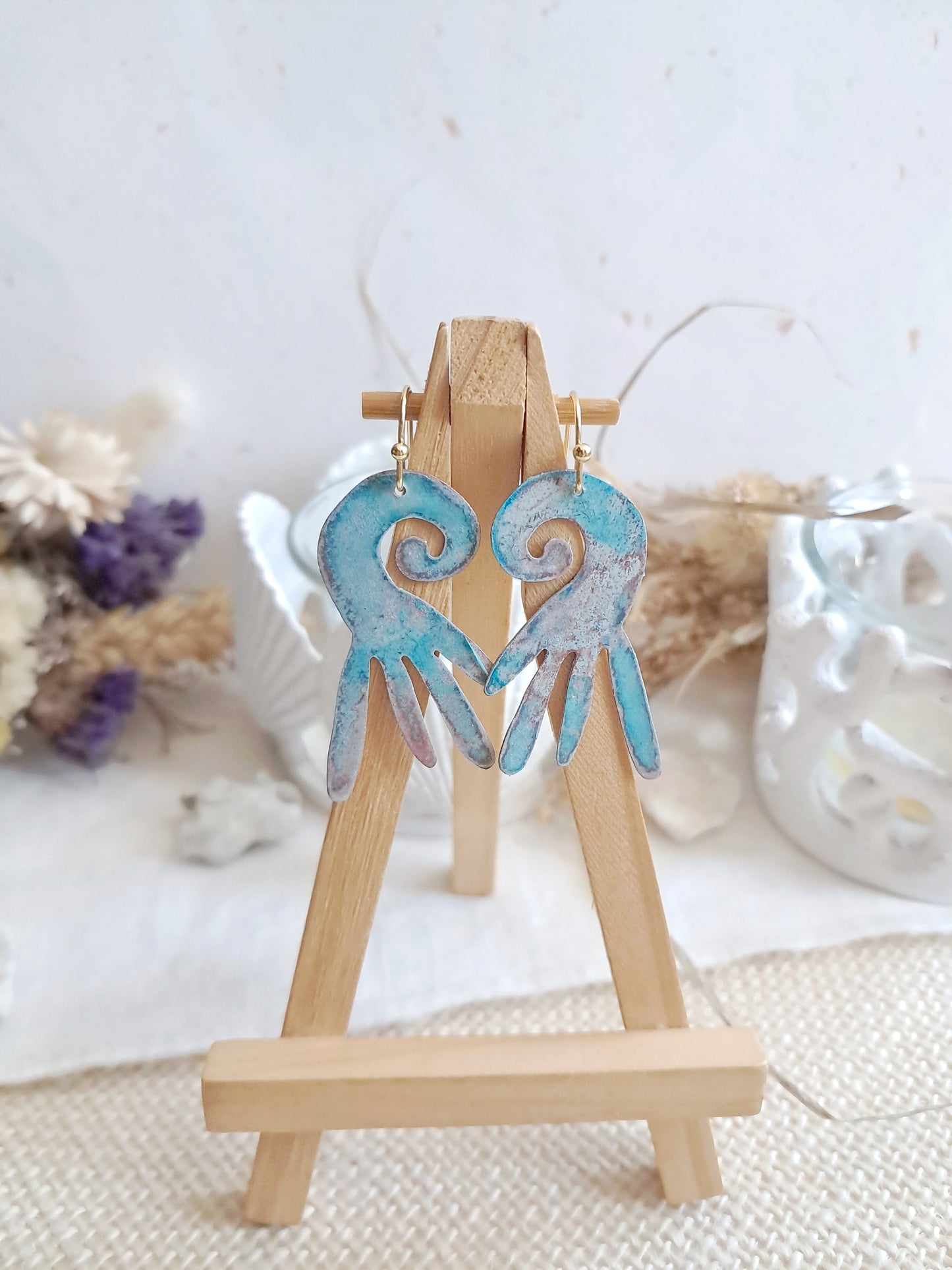 Boucles d'oreilles nautilus inspirées de Matisse