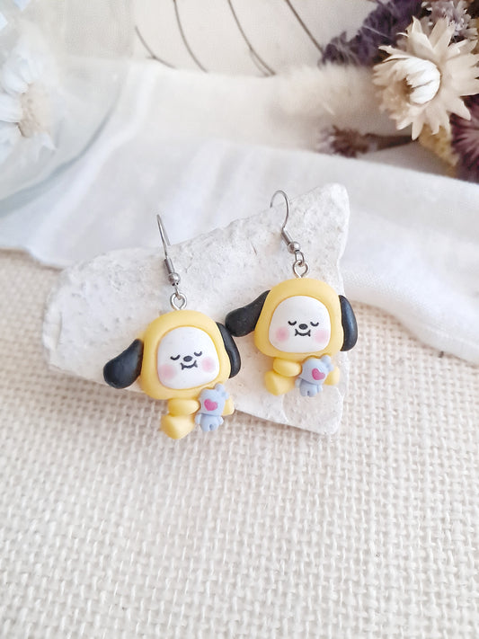 Boucles d'oreilles BTS BT21 Chimmy et Mang