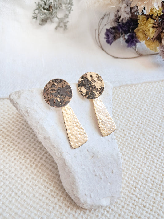 Boucles d'oreilles géométriques texturées