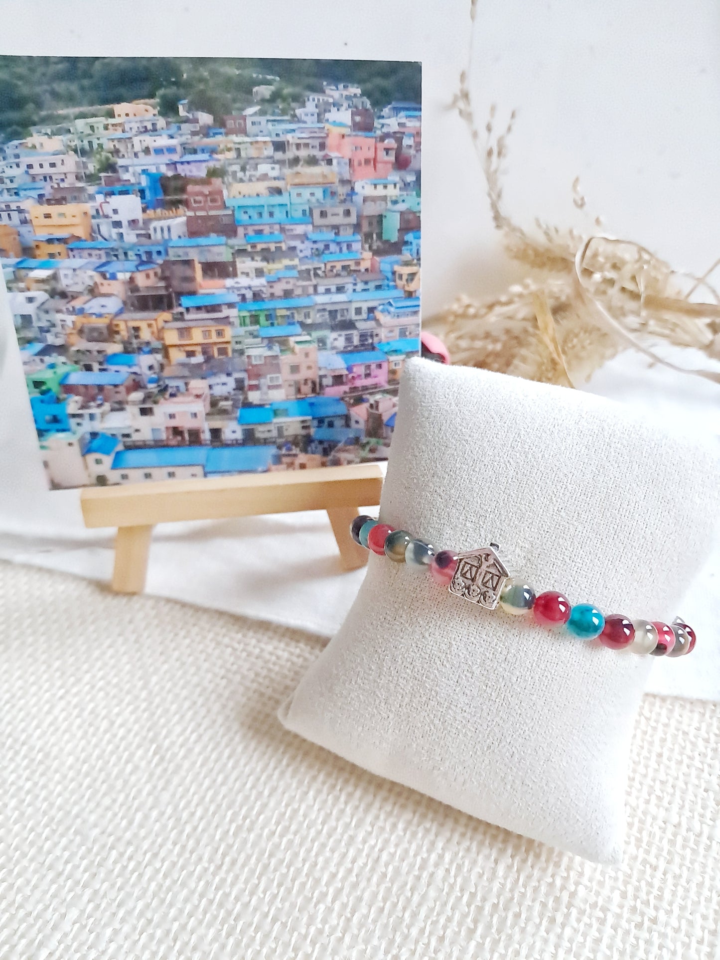 Bracelet du village de Gamcheon (감천문화마을) avec sa breloque maison en argent 925