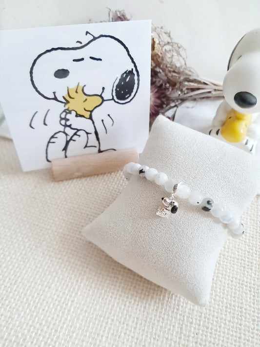 Bracelet Snoopy et Woodstock avec sa breloque en argent 925