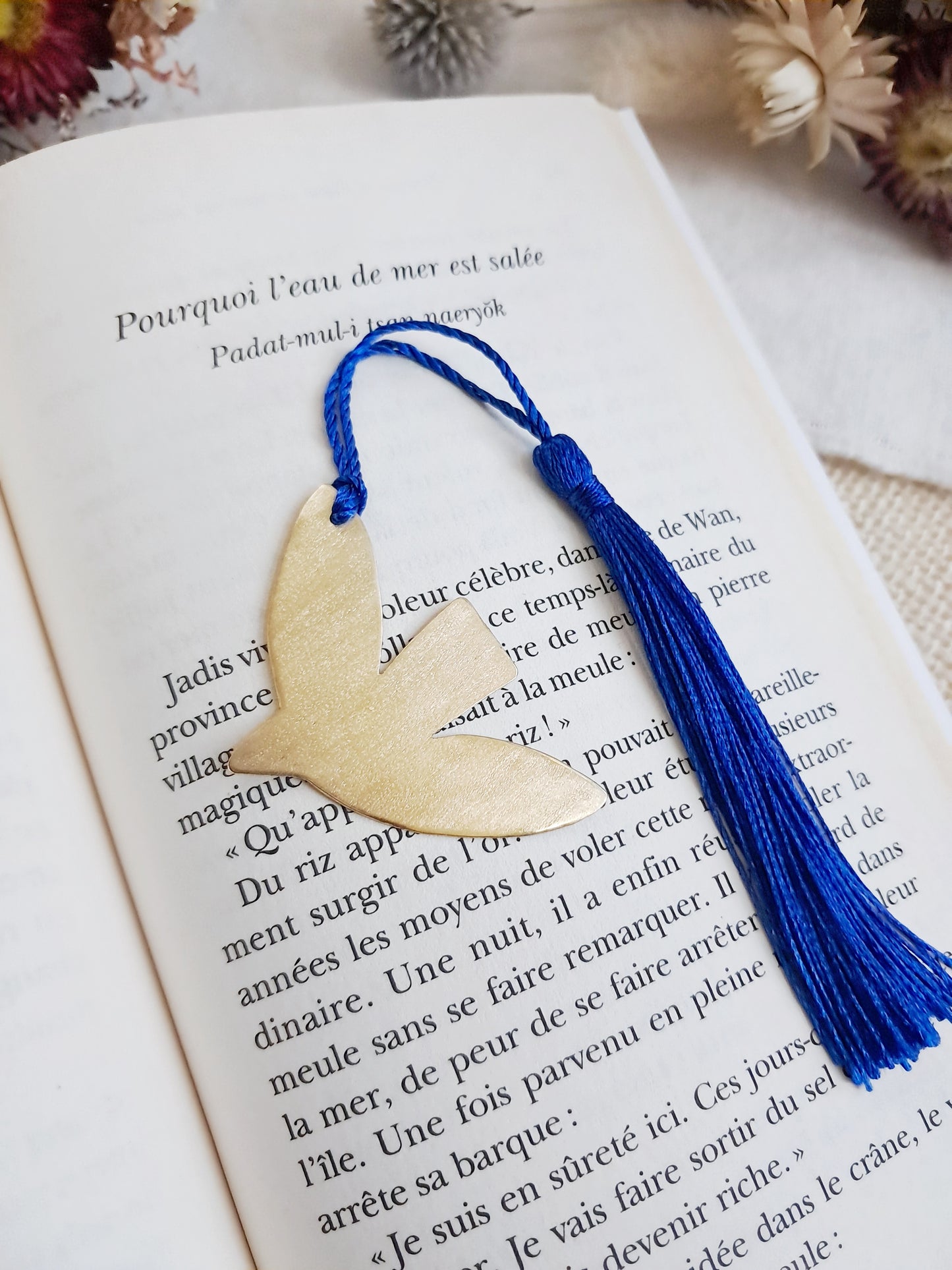 Marque-pages oiseau inspiré de Matisse en laiton