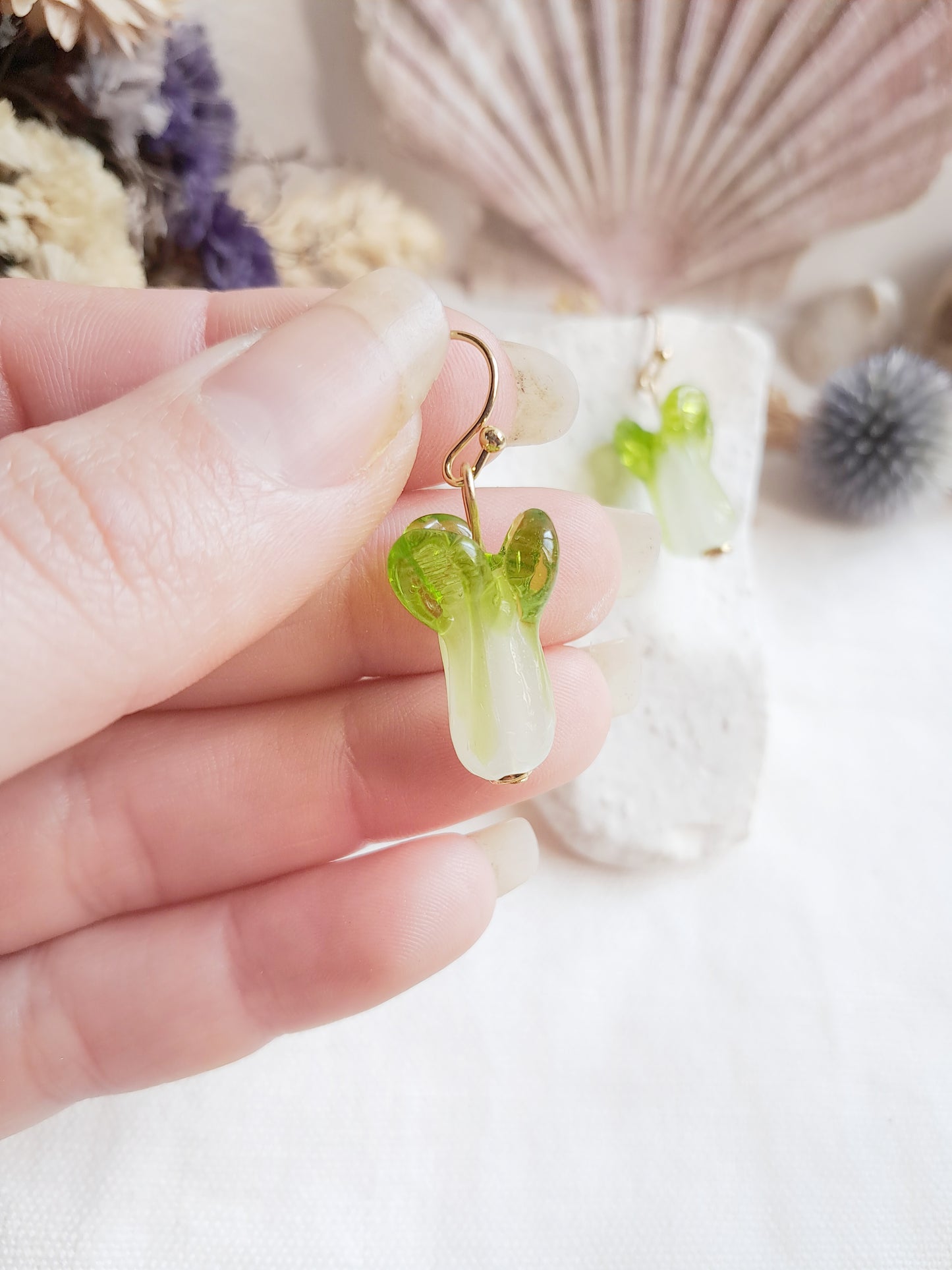 Boucles d'oreilles choux en verre