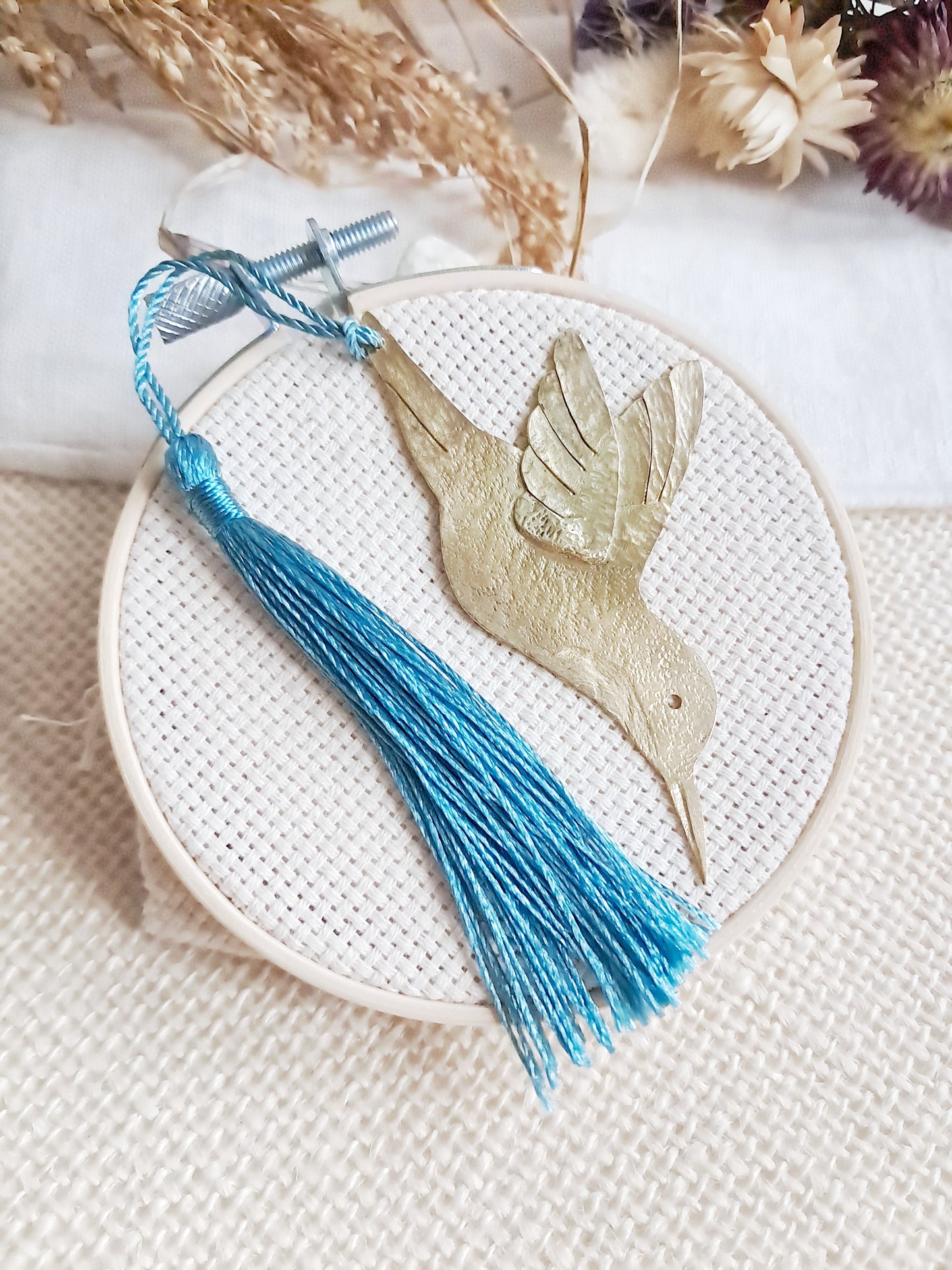 Marque-pages colibri en laiton