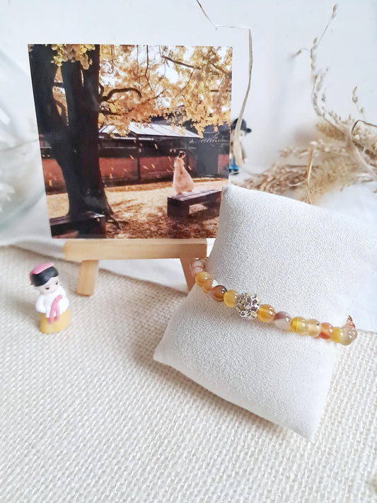 Bracelet ginkgo (은행나무) avec sa perle ginkgo en argent 925