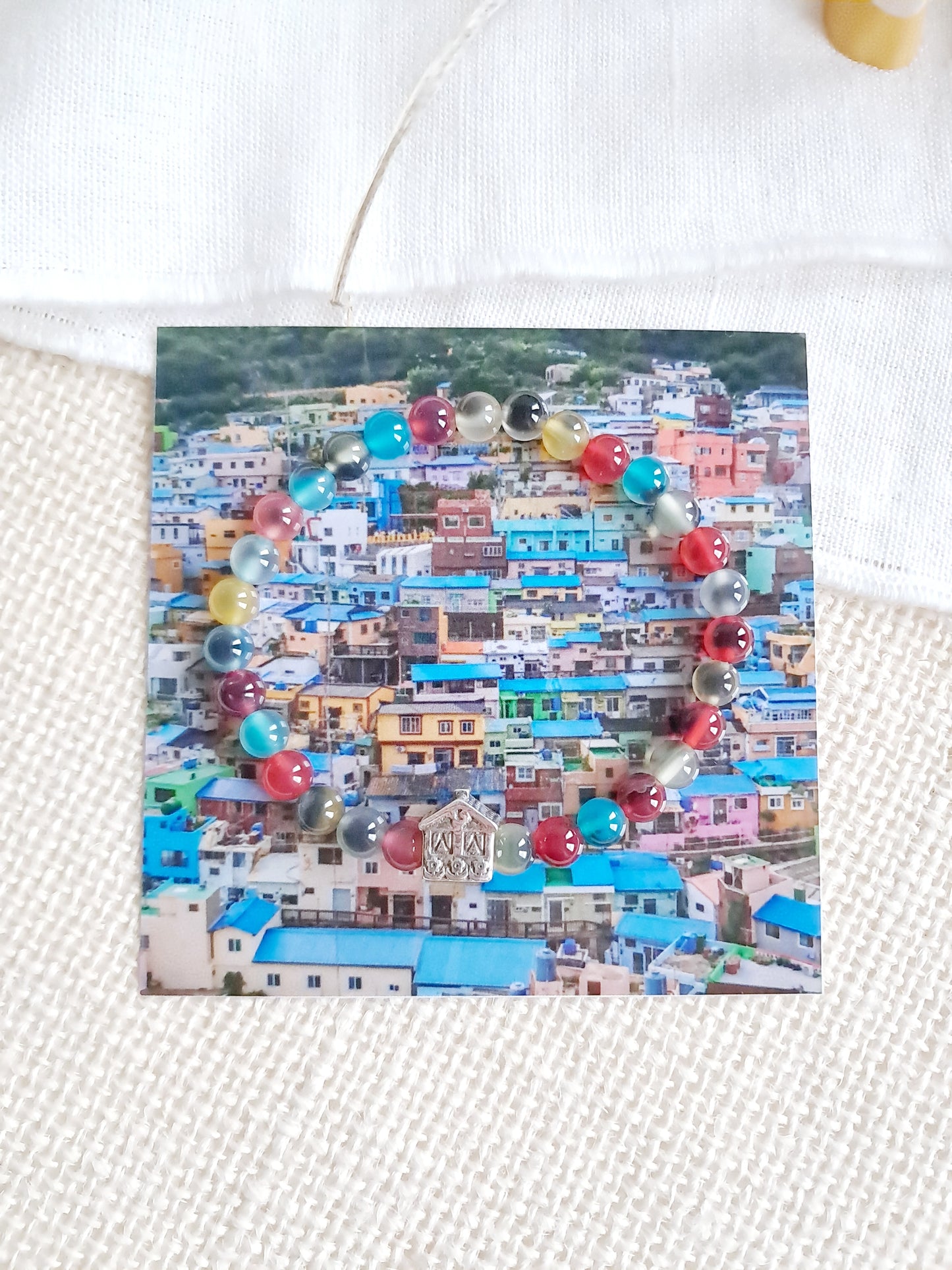 Bracelet du village de Gamcheon (감천문화마을) avec sa breloque maison en argent 925