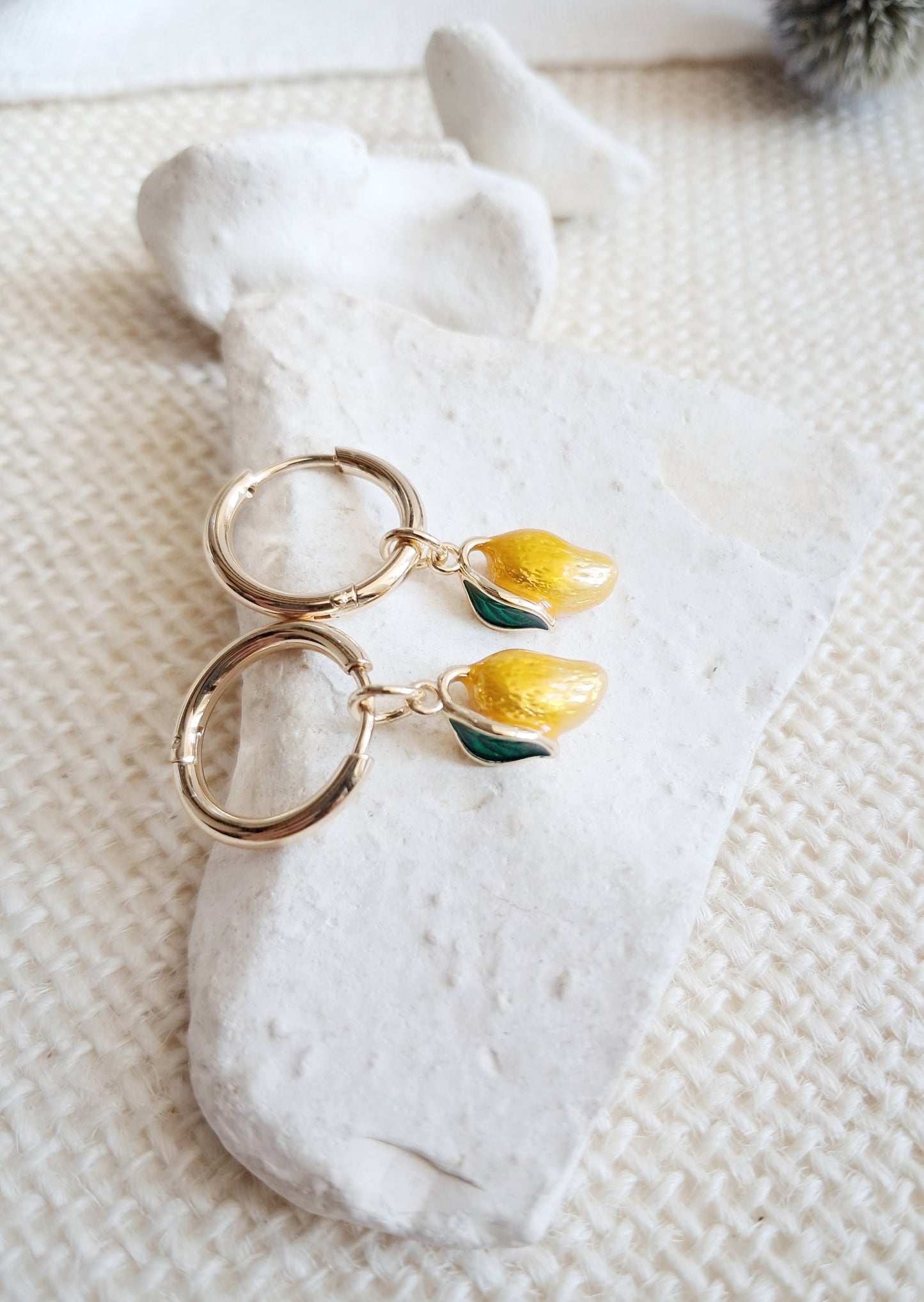 Boucles d'oreilles créoles fruits mangues