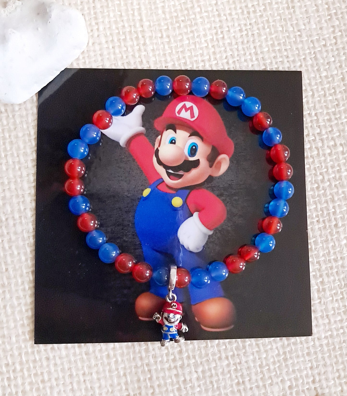 Bracelet Mario Nintendo avec sa breloque en argent 925