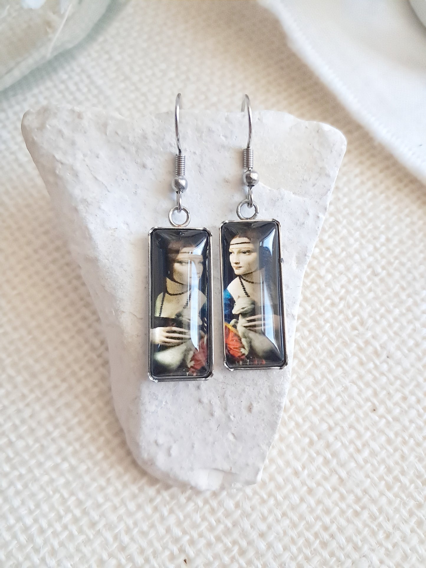 Boucles d'oreilles La Dame à l'hermine de Léonard de Vinci