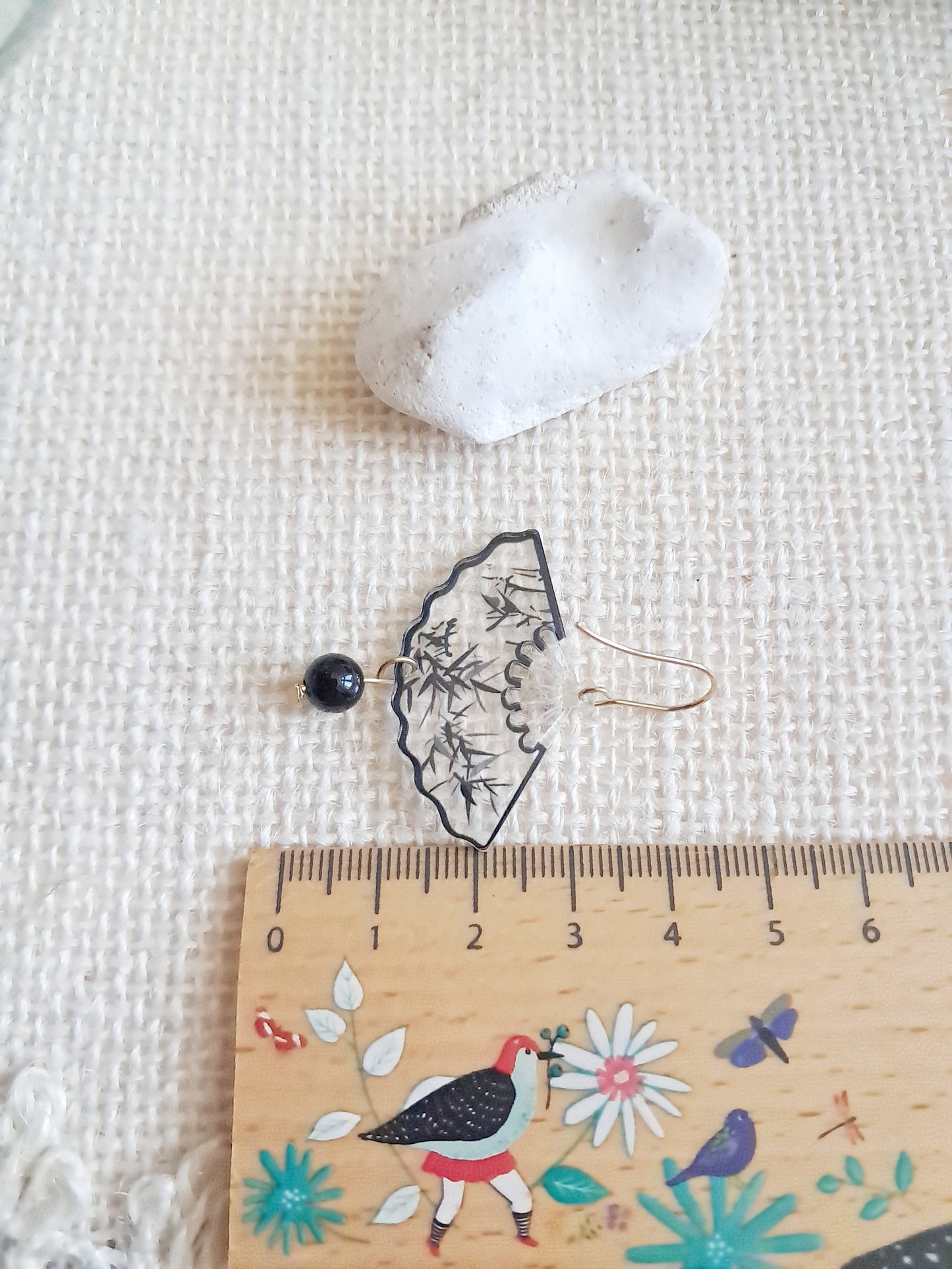 Boucles d'oreilles éventails noirs