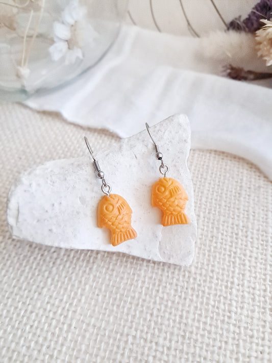 Boucles d'oreilles Bungeoppang gaufre coréenne en forme de poisson