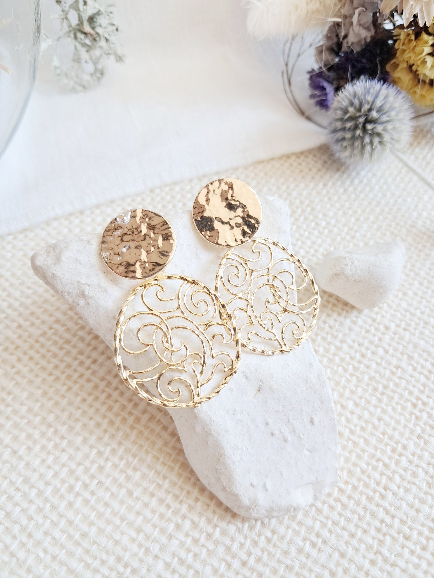 Boucles d'oreilles géométriques cercles