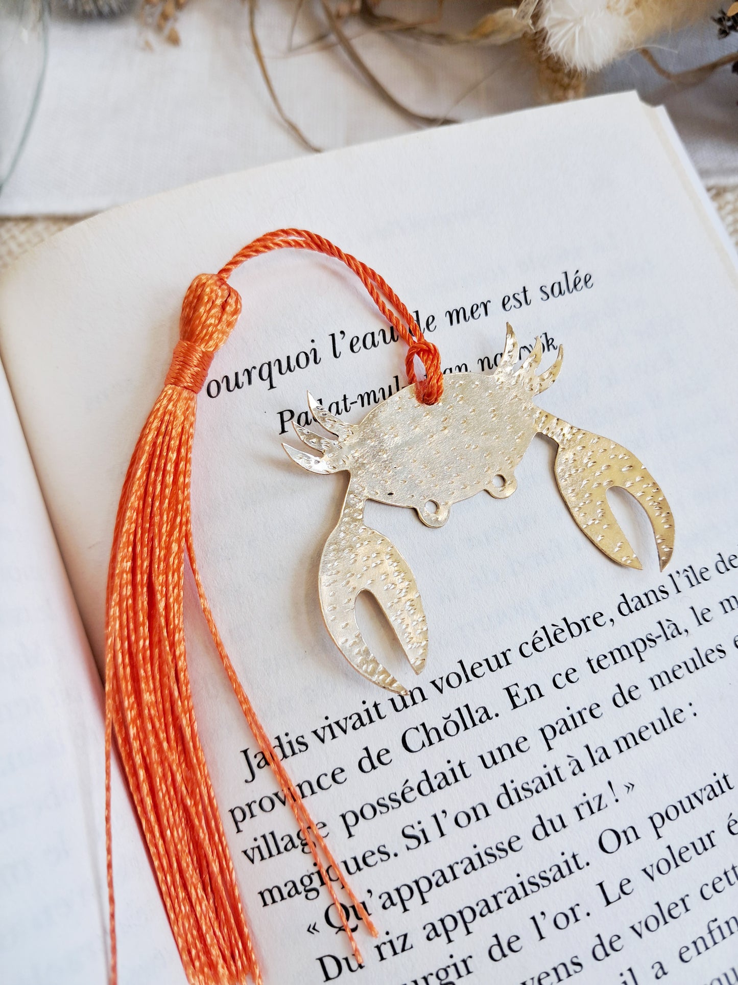 Marque-pages crabe en laiton