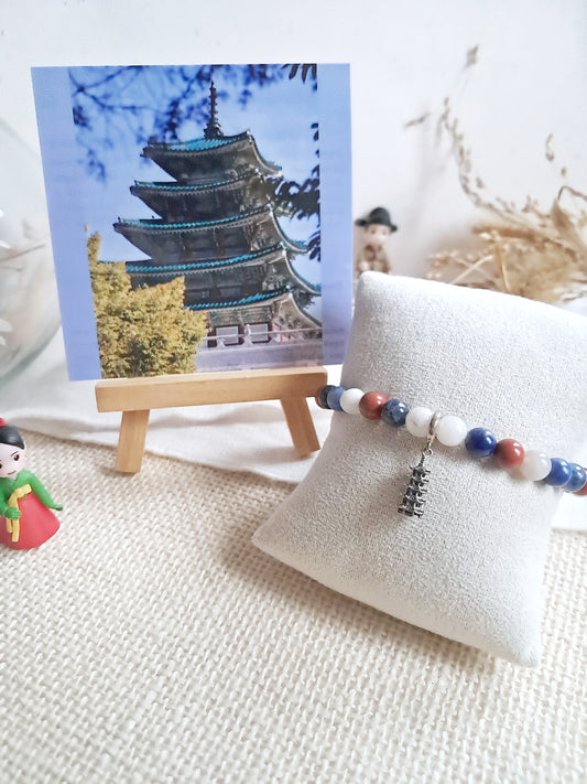 Bracelet pagode (musée folklorique national de Corée) avec sa breloque en argent 925