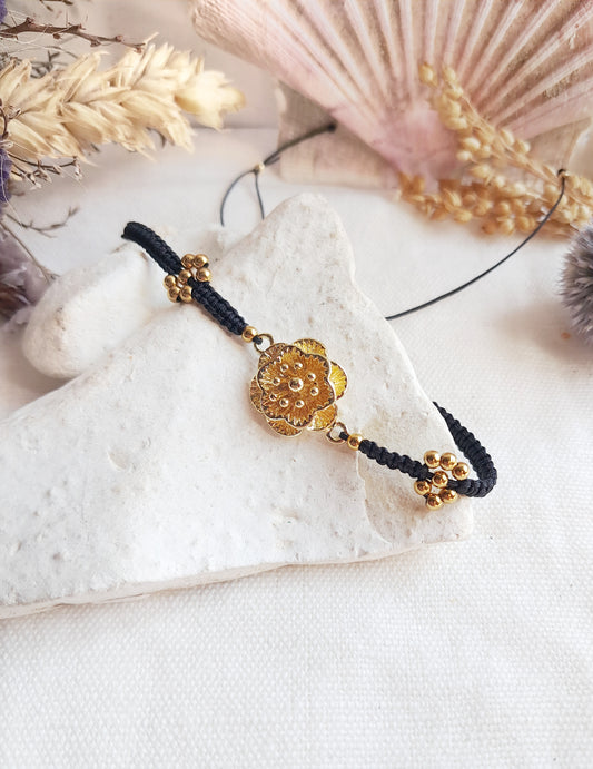Bracelet shamballa fleur 