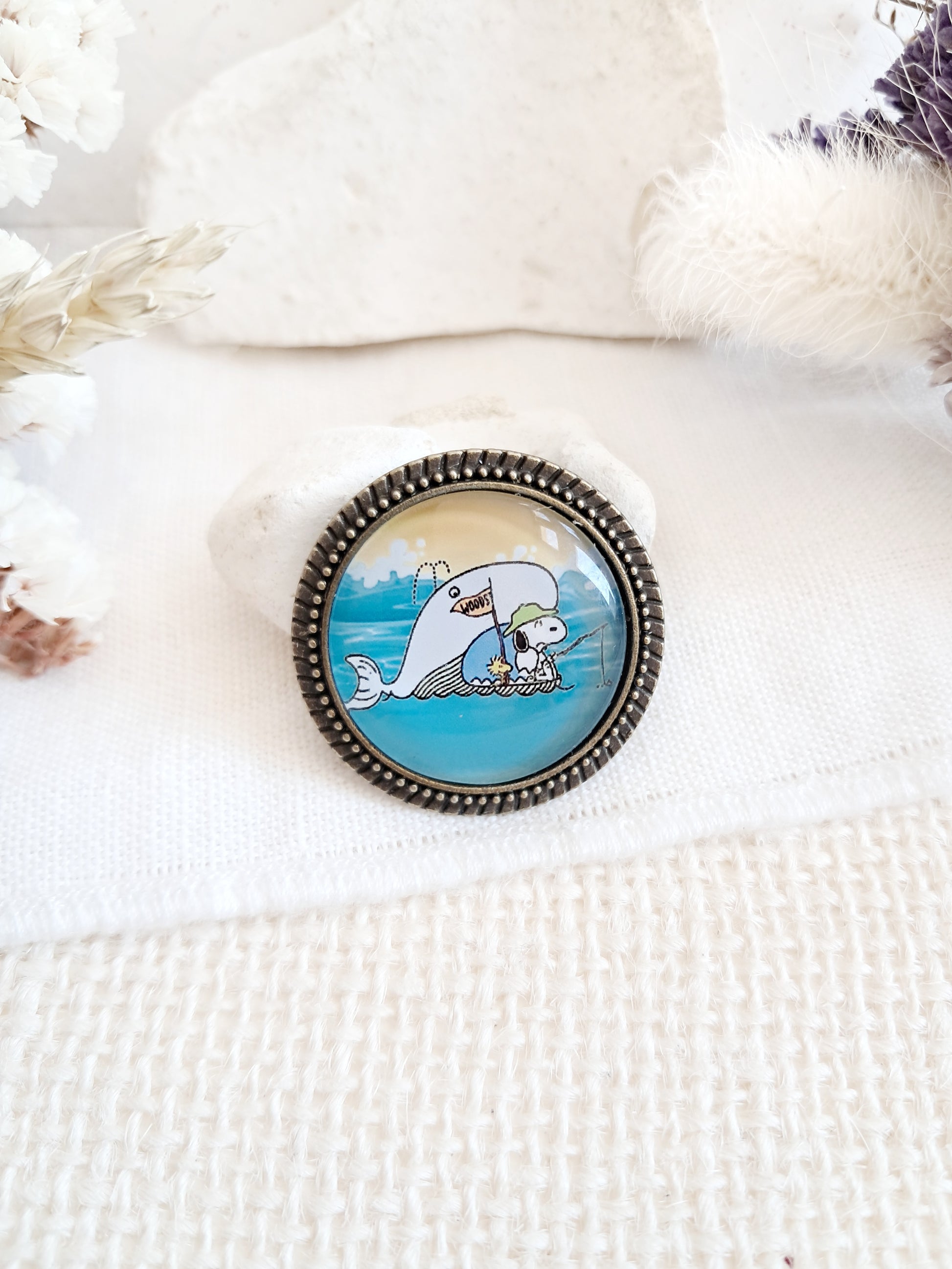 Broche cabochon Snoopy