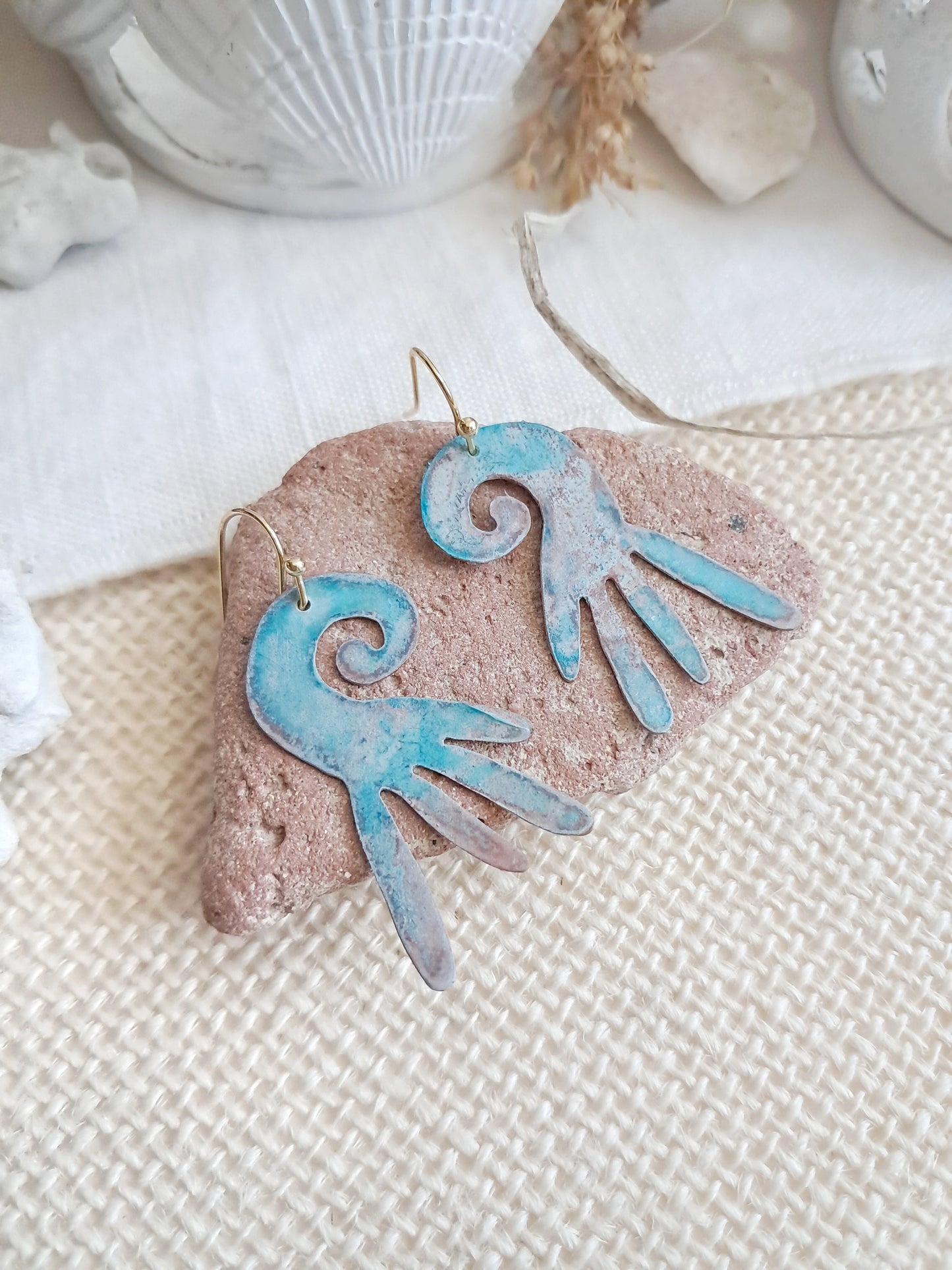Boucles d'oreilles nautilus inspirés de Matisse