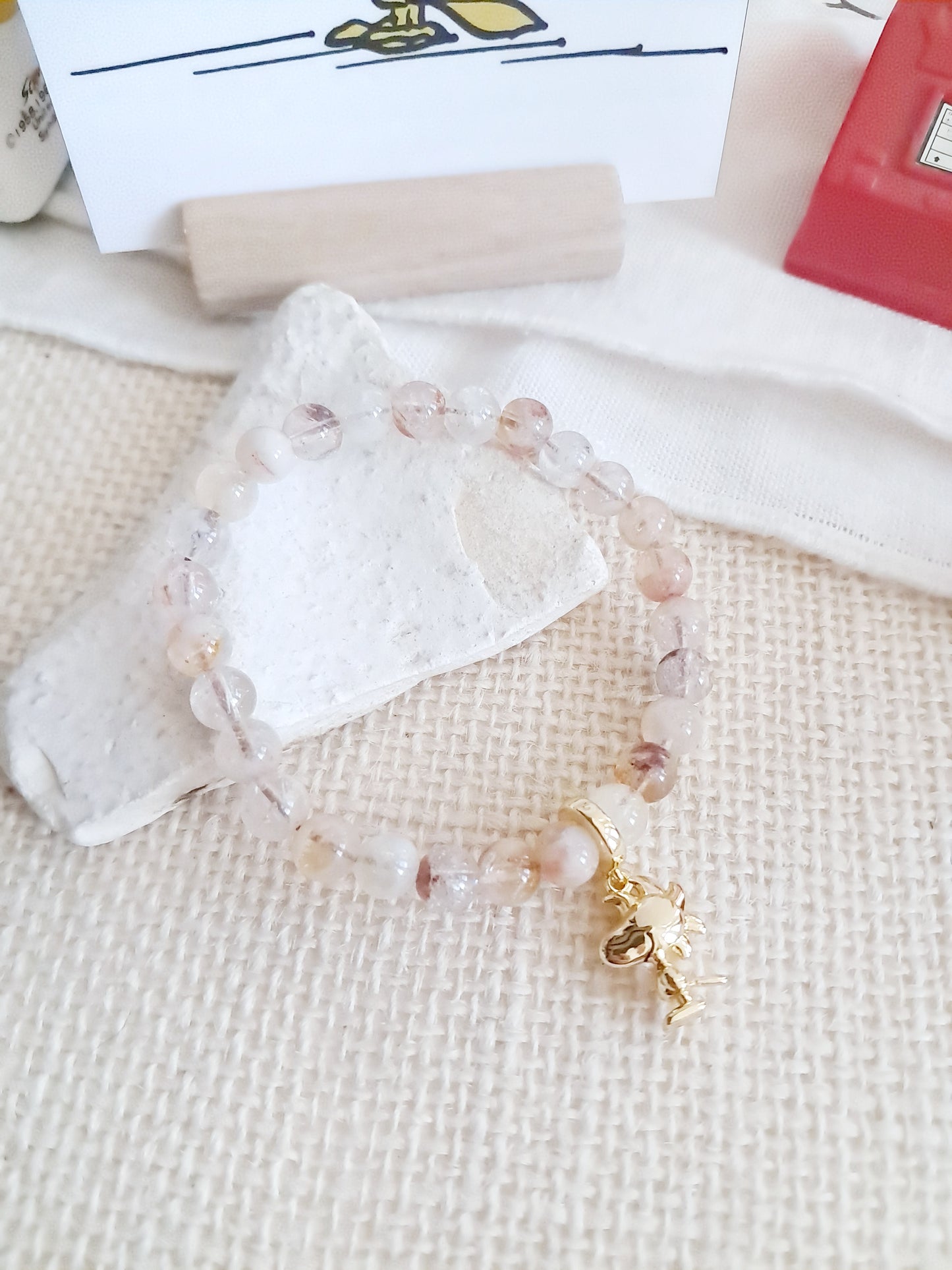 Bracelet Woodstock Snoopy avec sa breloque en argent 925