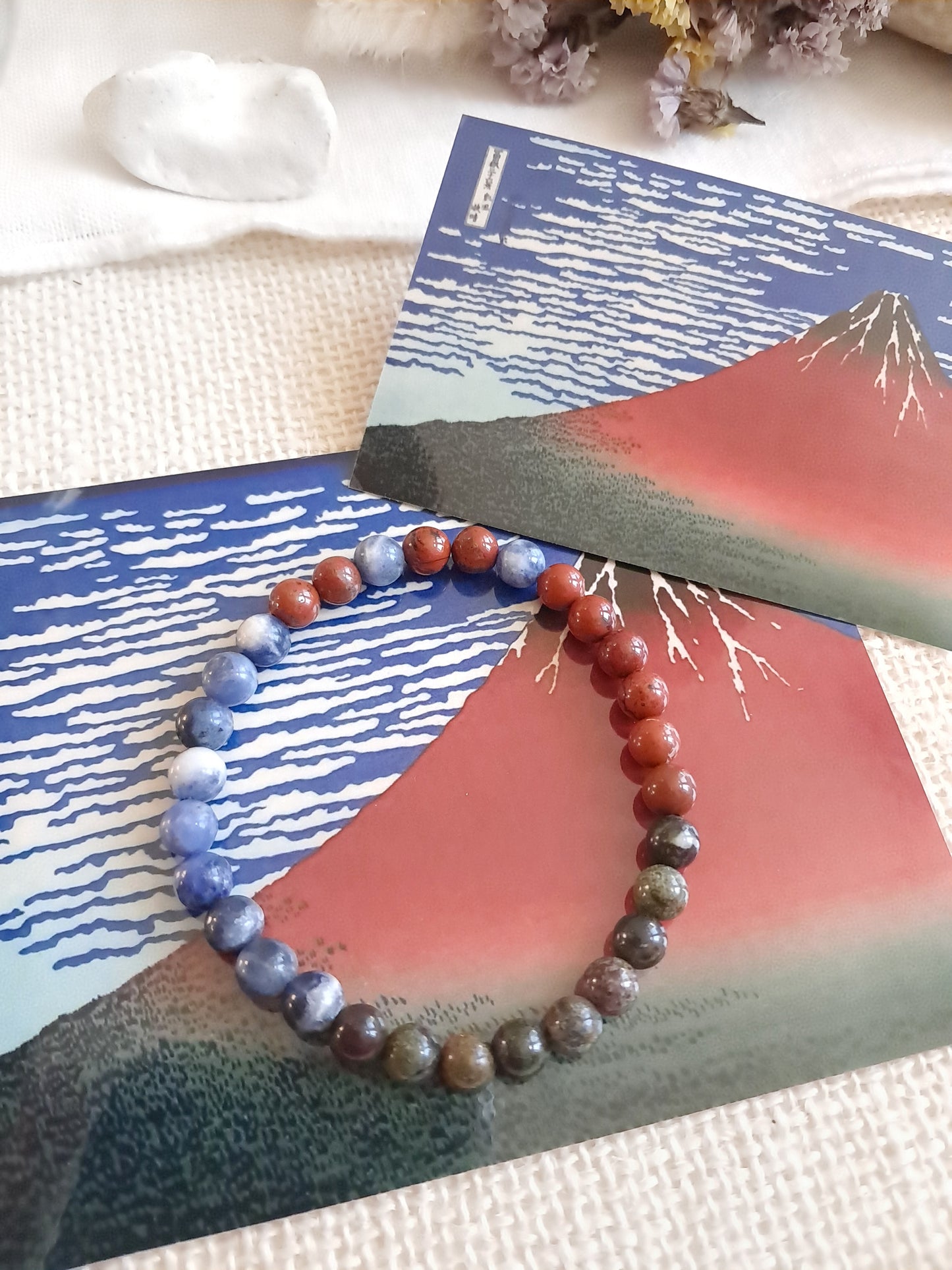 Bracelet de l'estampe "Le Fuji par temps clair" d'Hokusai