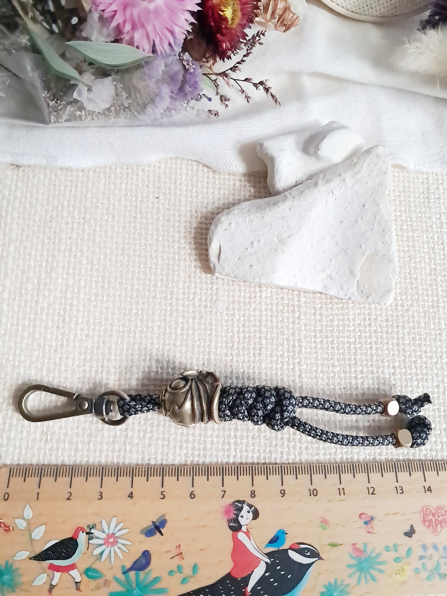 Porte-clés masque de samouraï japonais en laiton