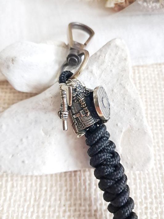 Porte-clés nain guerrier en laiton