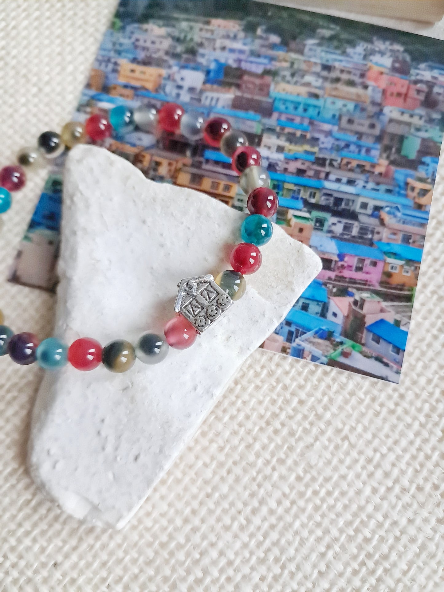 Bracelet du village de Gamcheon (감천문화마을) avec sa breloque maison en argent 925