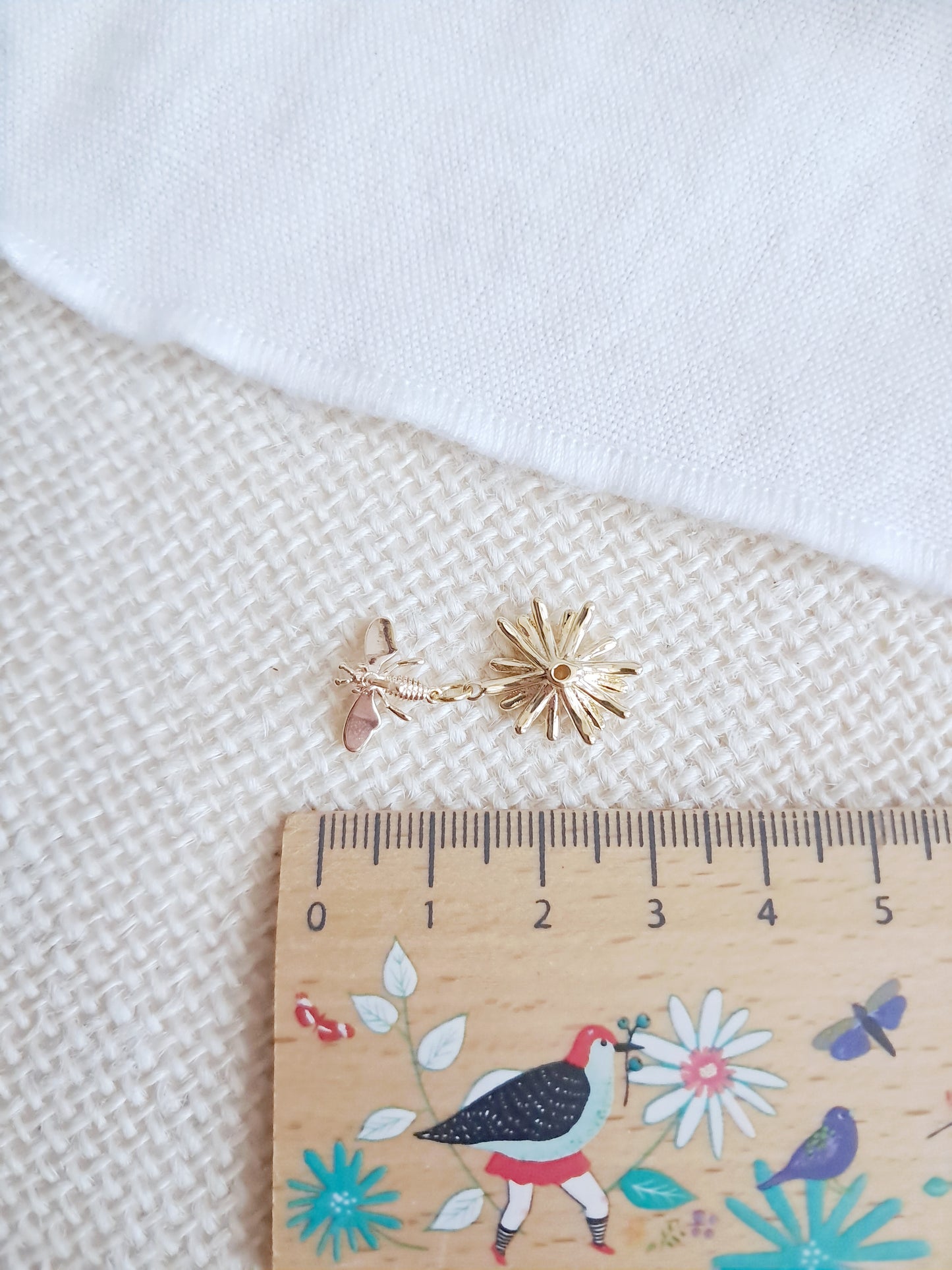 Boucles d'oreilles abeilles et fleurs