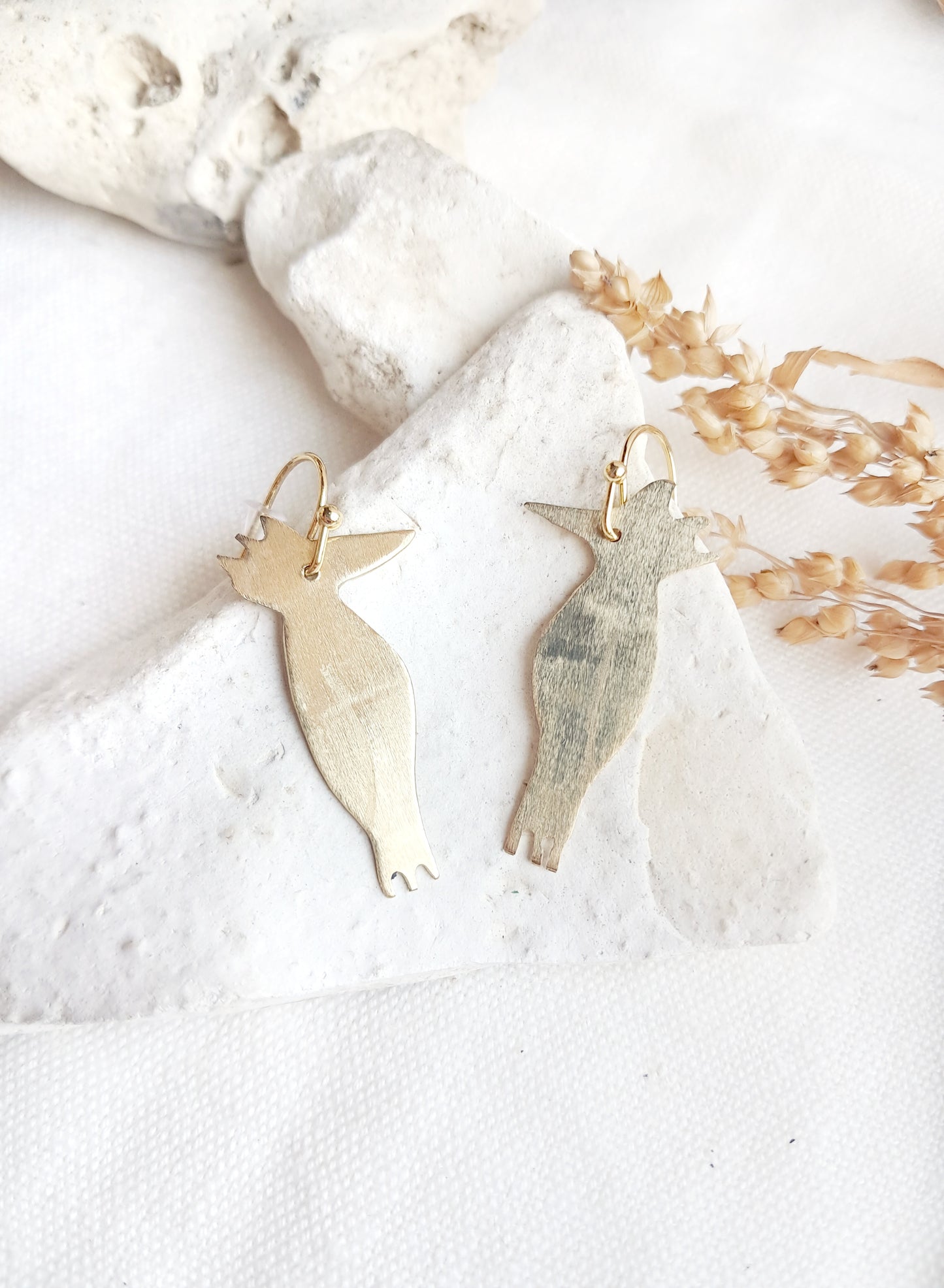 Boucles d'oreilles oiseau Huppe fasciée