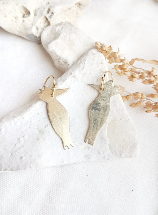 Boucles d'oreilles oiseau Huppe fasciée